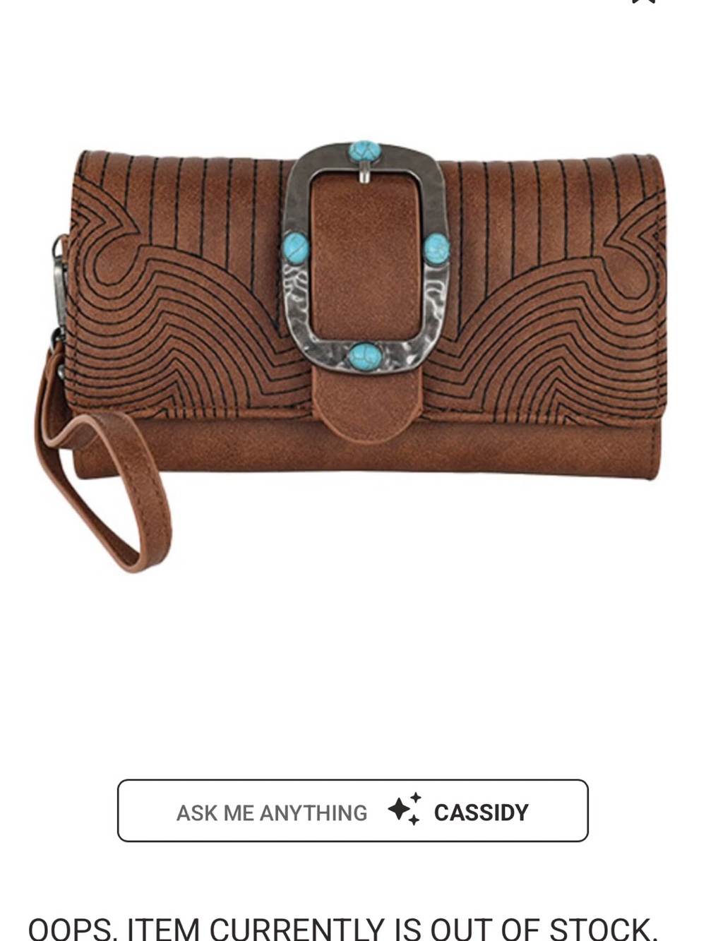 Cassidy Brown Embossed  Wristlet wallet